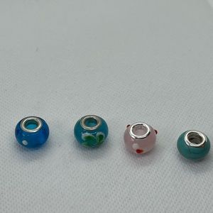 Set of 4 colorful bracelet charms